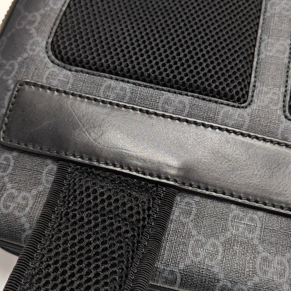 Monogram Coated Canvas Backpack Black