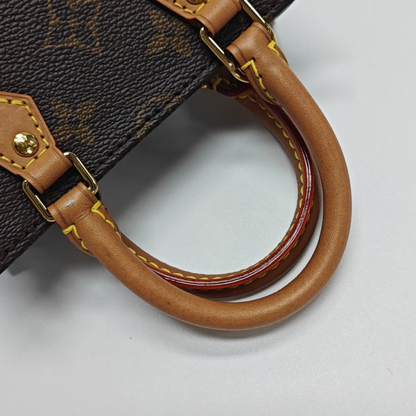 SAC PLAT Mini Monogram Coated Canvas Brown