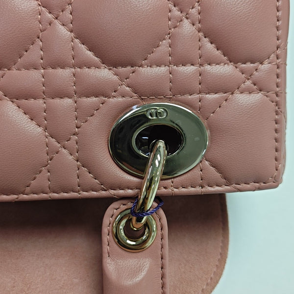 Lady Dior Small Cannage Lambskin Beige