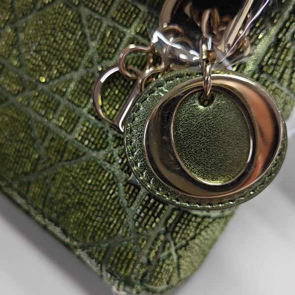Authenticated pre-owned Lady Dior Super Mini Cannage Special Material Green - Shoulder Bag at Looply