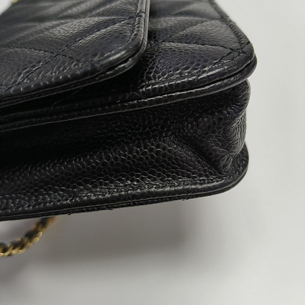 WOC Quilted Grained Calfskin Black