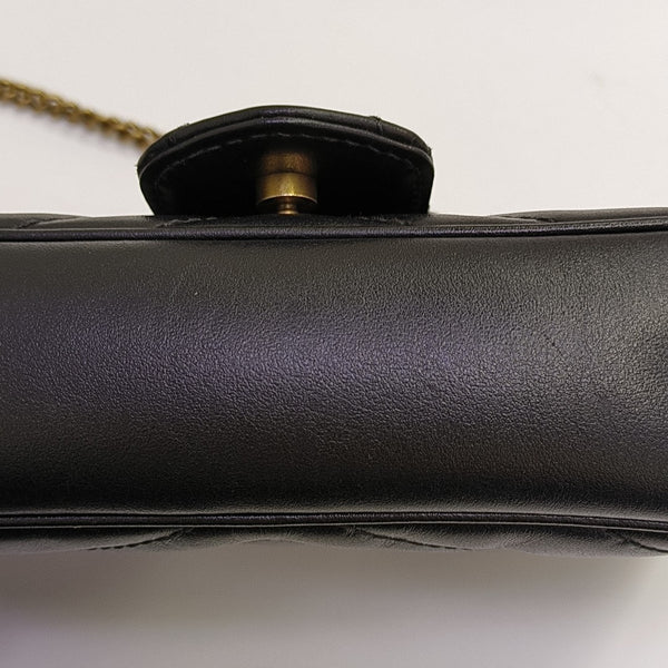 GG Marmont Mini Quilted Calfskin Black