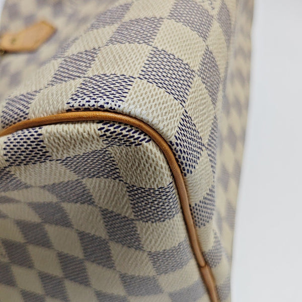 SPEEDY 30 Damier Azur Coated Canvas White