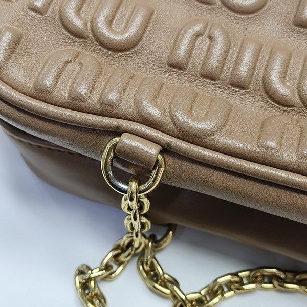 Calfskin Top Handle Bag Brown
