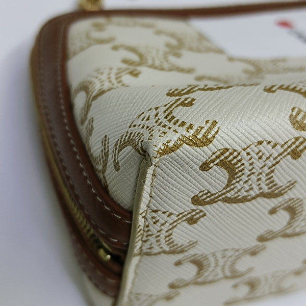Coated Canvas Shoulder Bag White