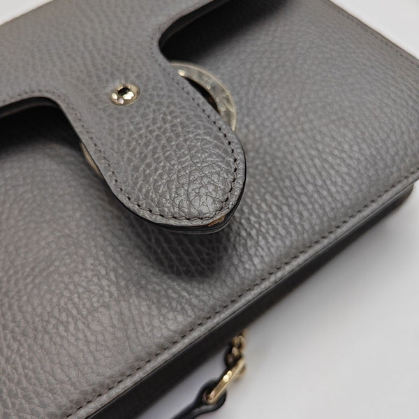 Interlocking G Small Calfskin Gray