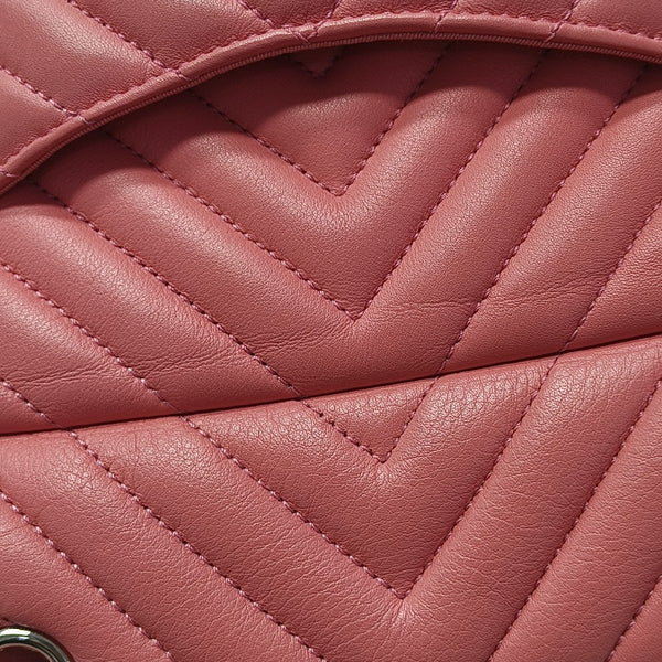 Chevron Calfskin Backpack Pink
