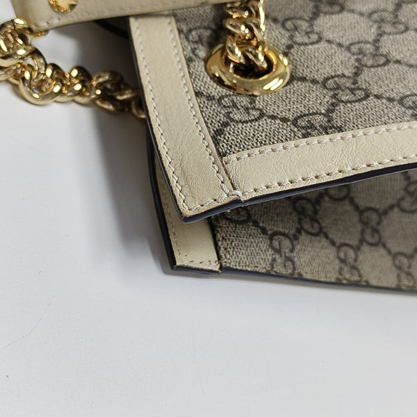Padlock Small Monogram Coated Canvas Beige