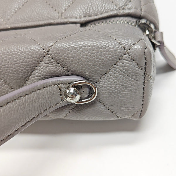 VANITY CASE Quilted Grained Calfskin Gray