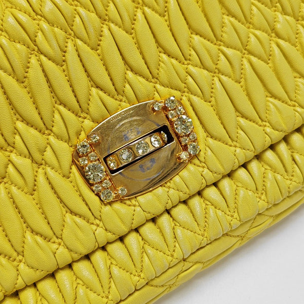 Crystal Quilted Lambskin Yellow