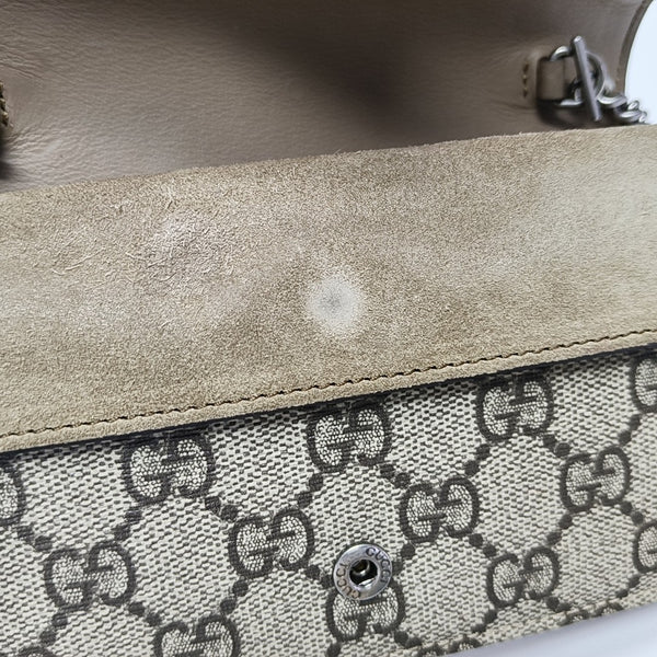 Dionysus Super Mini Monogram Coated Canvas Beige