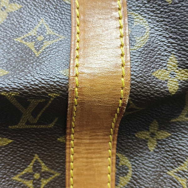 KEEPALL 50 Monogram Coated Canvas Brown