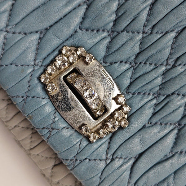 Crystal Quilted Lambskin Blue