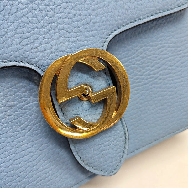Authenticated pre-owned Interlocking G Small Calfskin Blue - Shoulder Bag at Looply