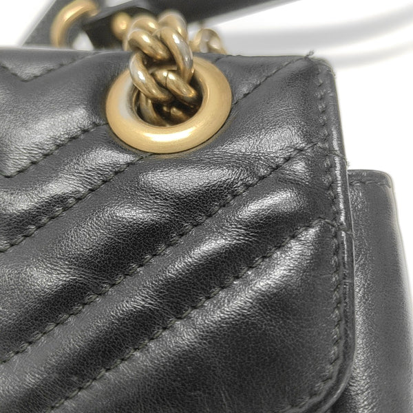 GG Marmont Medium Quilted Calfskin Black