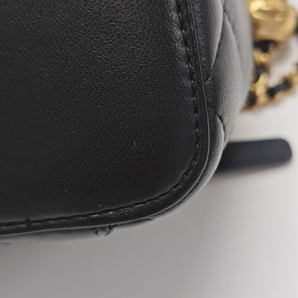 VANITY CASE Mini Quilted Lambskin Black