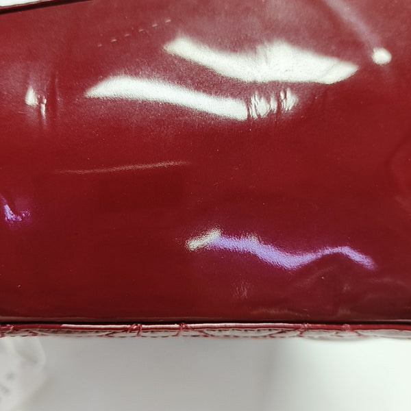 Lady Dior Medium Cannage Patent Leather Red