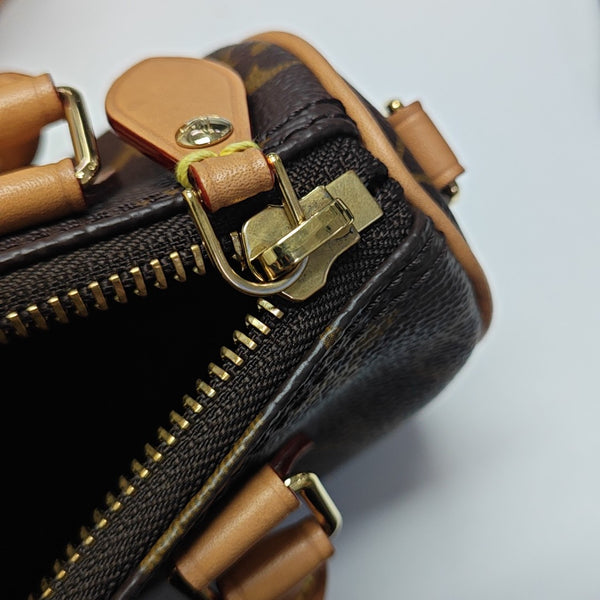 SPEEDY Nano Monogram Coated Canvas Brown