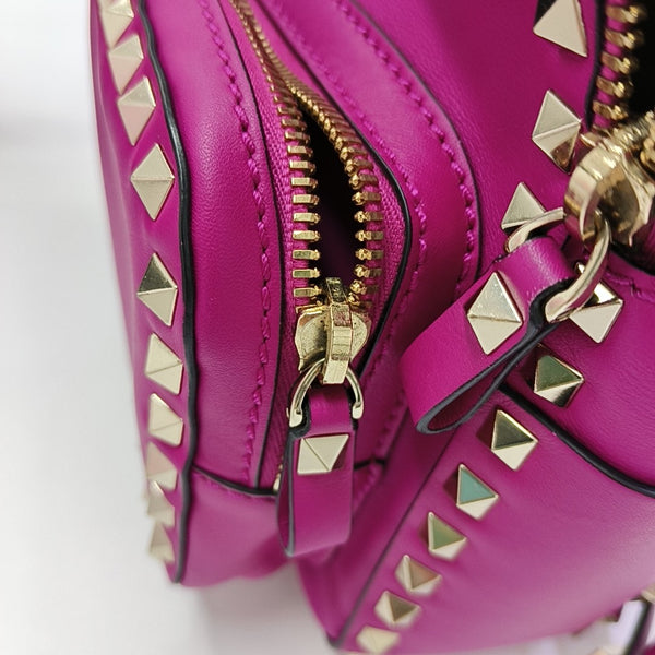 Rockstud Calfskin Red