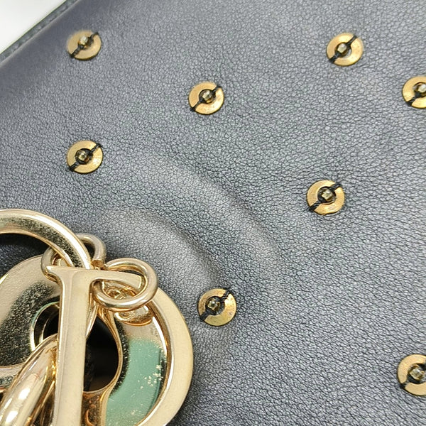 Authenticated pre-owned Lady Dior Medium Quilted Calfskin Black - Tote Bag at Looply