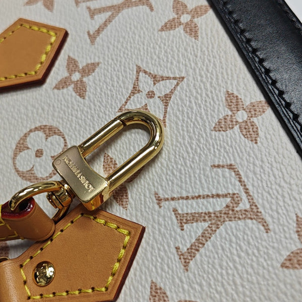 ALMA Super Mini Monogram Coated Canvas Beige