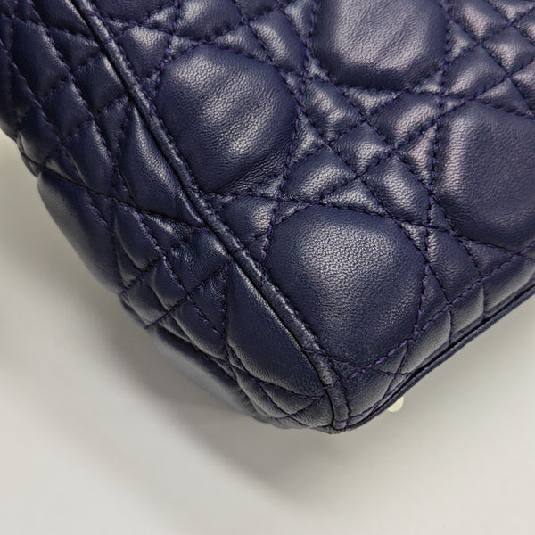 Lady Dior Small Cannage Lambskin Blue