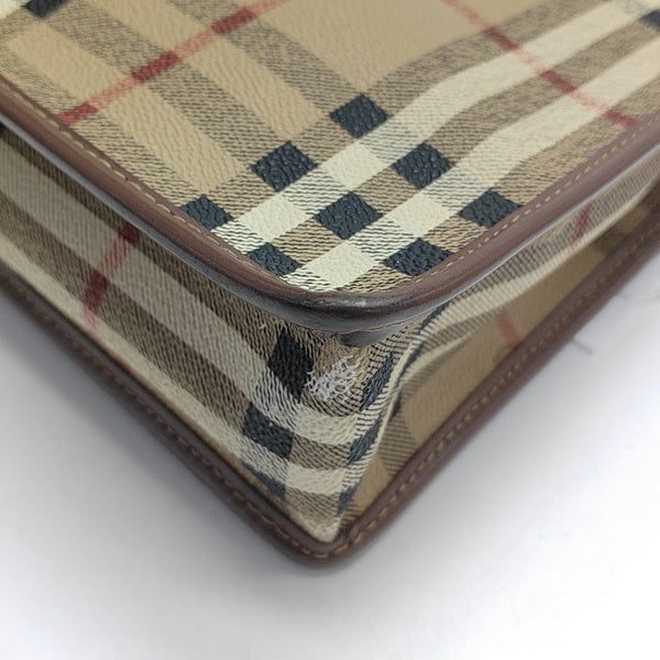 Coated Canvas Shoulder Bag Brown