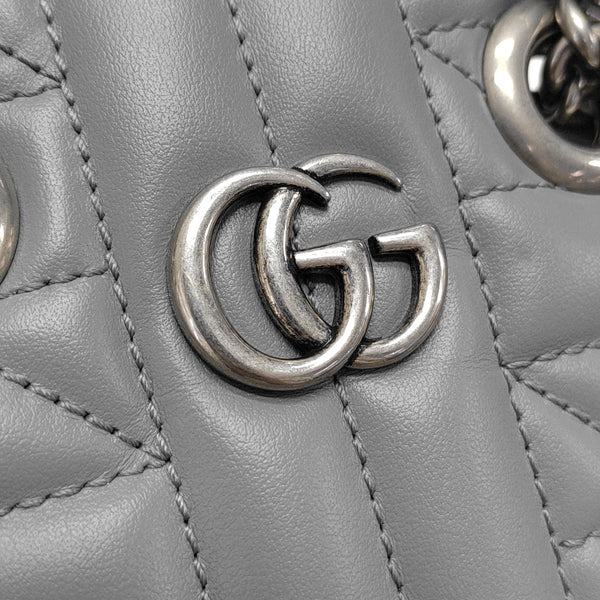 GG Marmont Mini Quilted Calfskin Gray