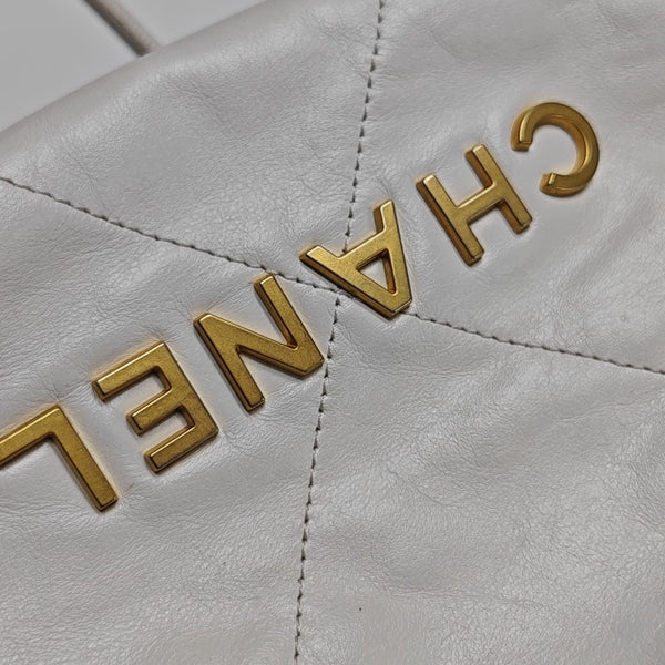 CHANEL 22 Mini Quilted Calfskin White