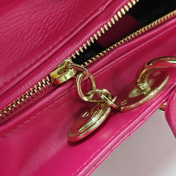 Lady Dior Large Cannage Lambskin Red