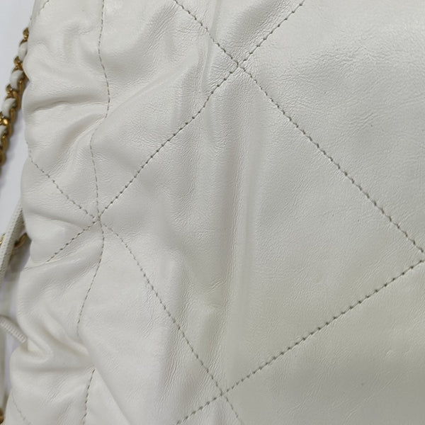 CHANEL 22 Mini Quilted Calfskin White