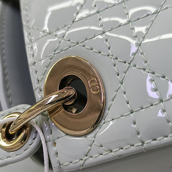 Lady Dior Cannage Patent Leather Blue