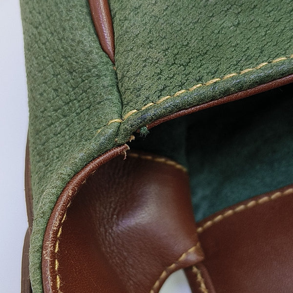 Quilted Suede Shoulder Bag Green