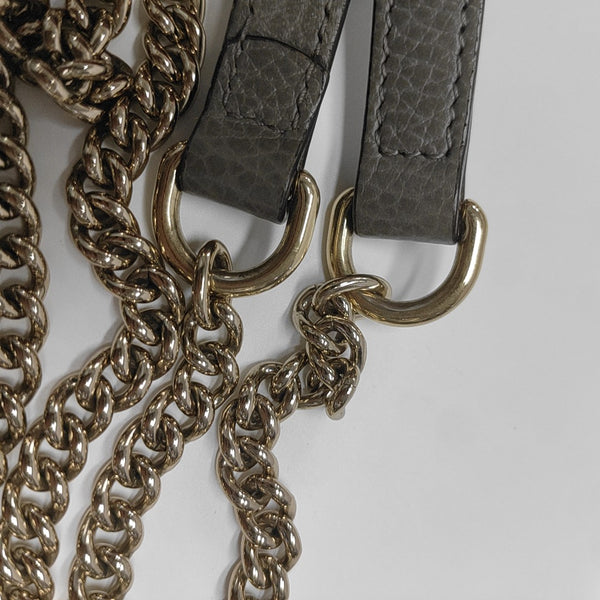 Interlocking G Small Calfskin Gray