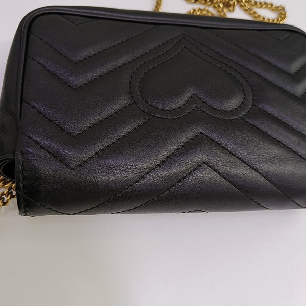 GG Marmont Mini Quilted Calfskin Black