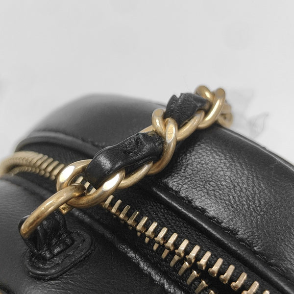 Quilted Lambskin Shoulder Bag Black