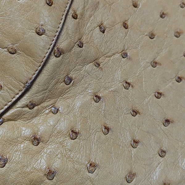 Ostrich Top Handle Bag Yellow