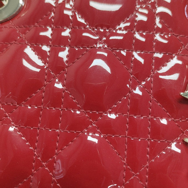 Authenticated pre-owned Lady Dior Medium Cannage Lambskin Red - Tote Bag at Looply