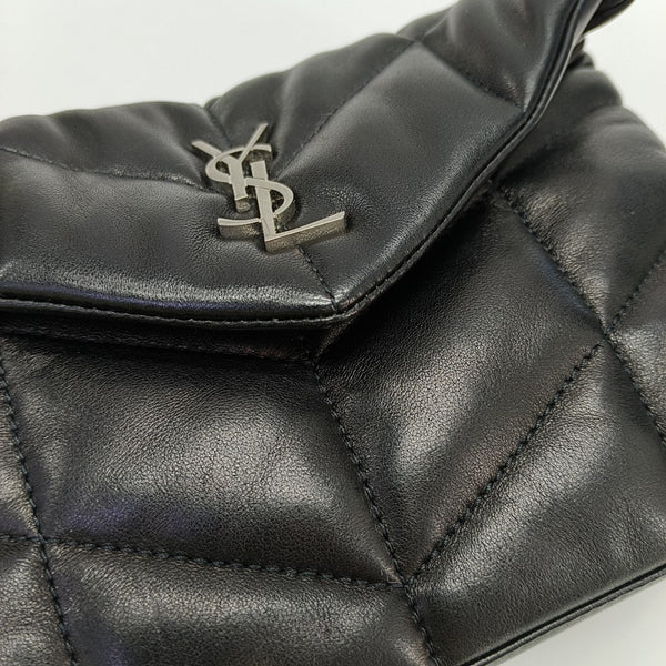 PUFFER Mini Chevron Lambskin Black