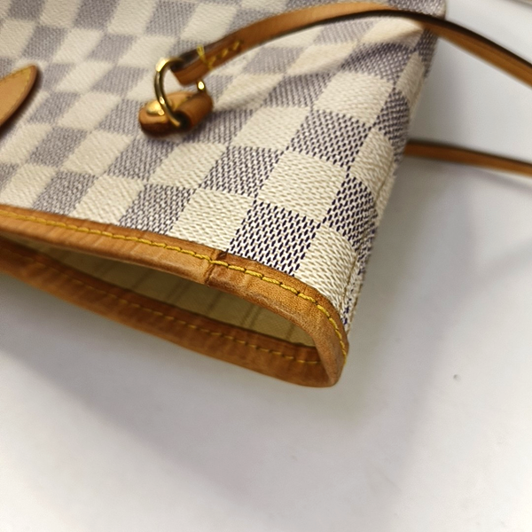 NEVERFULL MM Damier Azur Coated Canvas White