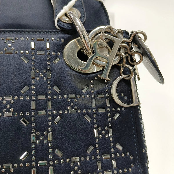 Lady Dior Mini Silk Satin Blue