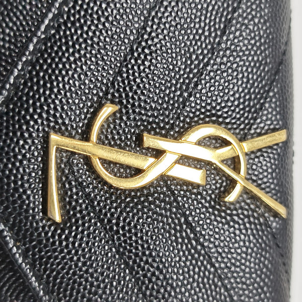 MONOGRAM Chevron Calfskin Black Coin Purse
