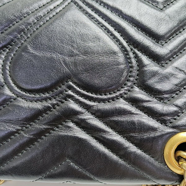 GG Marmont Small Quilted Calfskin Black