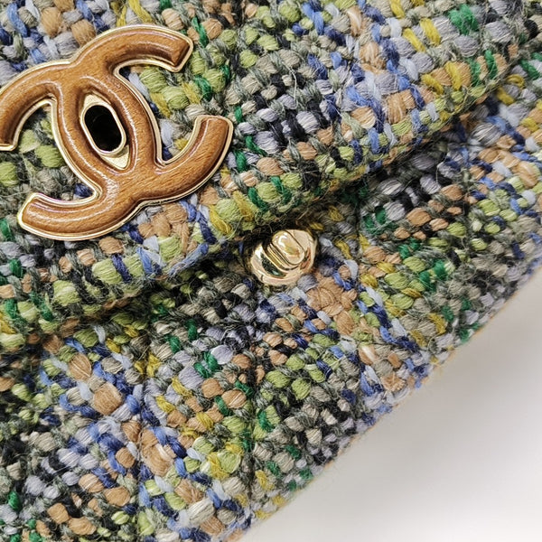 Quilted Wool Shoulder Bag Multicolor