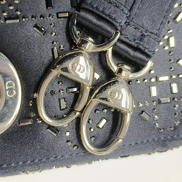 Lady Dior Mini Silk Satin Blue