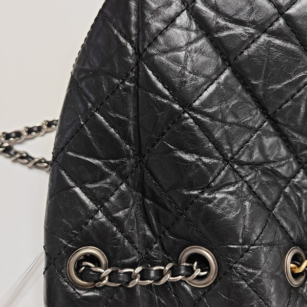 GABRIELLE Small Quilted Calfskin Black