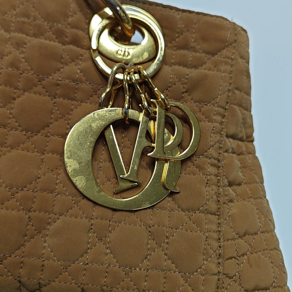 Lady Dior Medium Cannage Fabric Brown