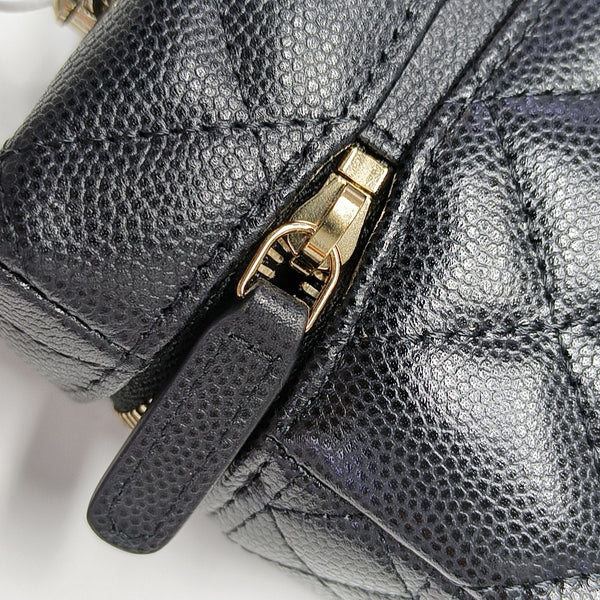 VANITY CASE Quilted Grained Calfskin Black
