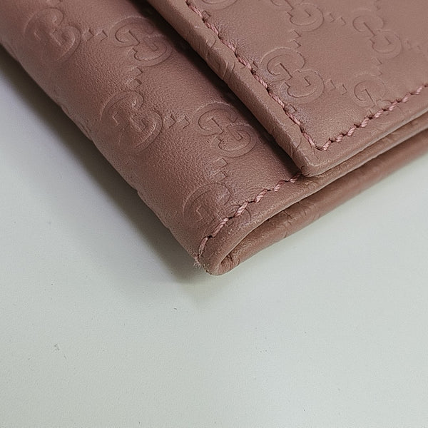 Microguccissima Monogram Calfskin Pink Wallet