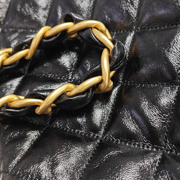 24A Large Quilted Lambskin Black